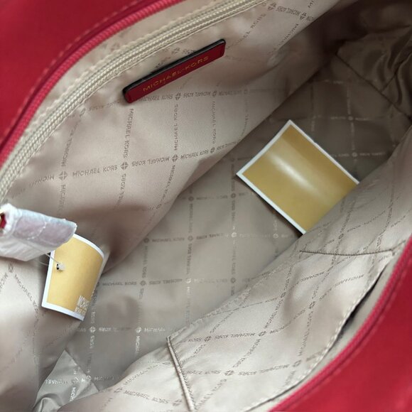 NWT Brand New Michael Kors Brown Red Tote Bag - Picture 4 of 5